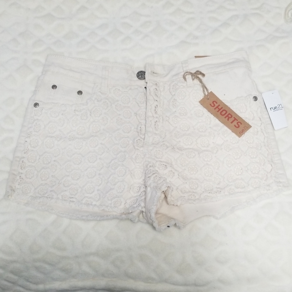 White Jean Shorts